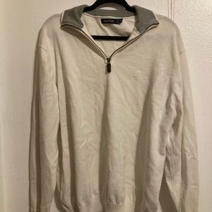 White Nautica Embroidered Half Zip